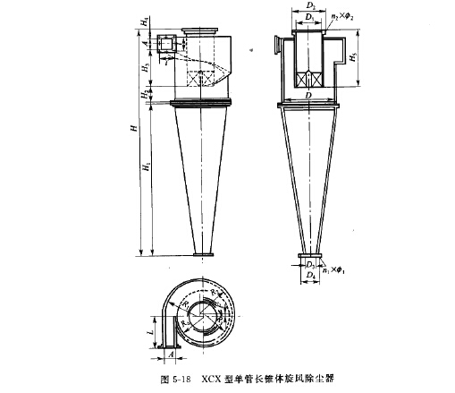 XCX型单管长锥体旋风除尘器
