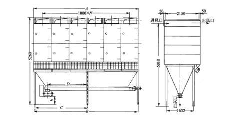 LYC型旁插脉冲喷吹扁袋式除尘器 LYC型旁插脉冲喷吹扁袋式除尘器